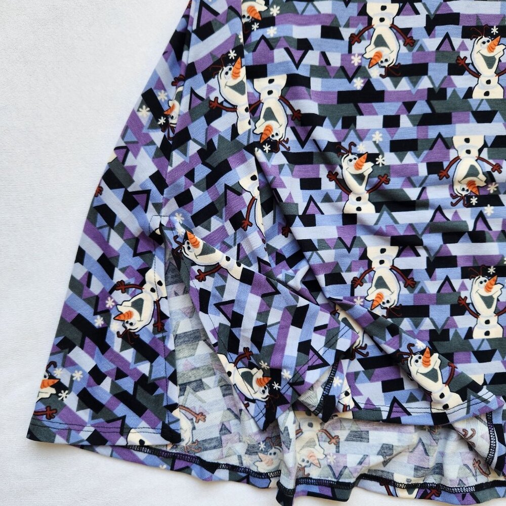 Disney Frozen Olaf Tunic Top Swing Tee Purple Blue Geometric Print Cute Comfy M - Picture 7 of 9